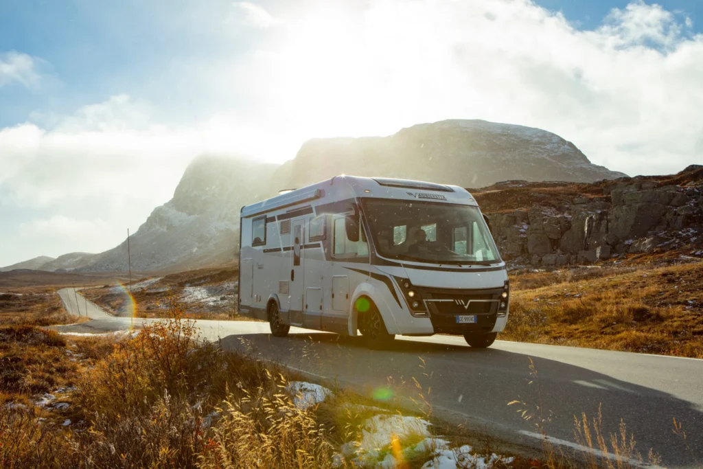 camper van travel in Greece on coastal road